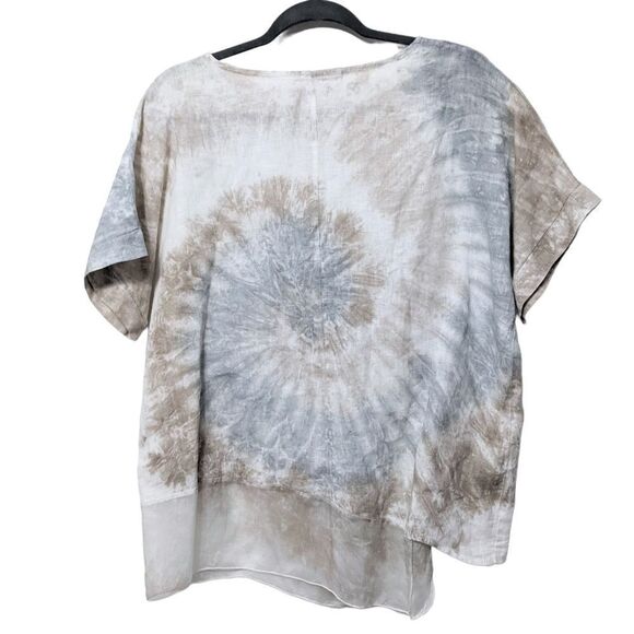 VALENTINA NALDI Tuscany Tie Dye Linen Top S - Picture 7 of 8
